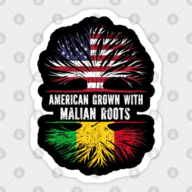 American Grown with Malian Roots USA Flag Sticker by silvercoin